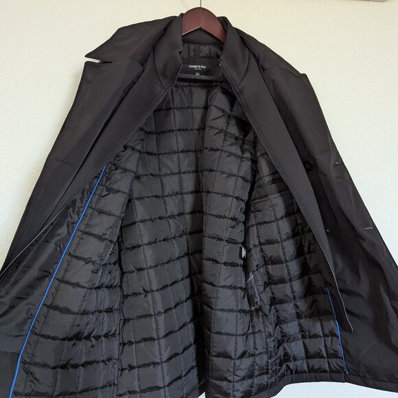 Kenneth Cole Men's Double Breasted Winter Rain Peacoat Removable Bib Black L - Picture 3 of 13